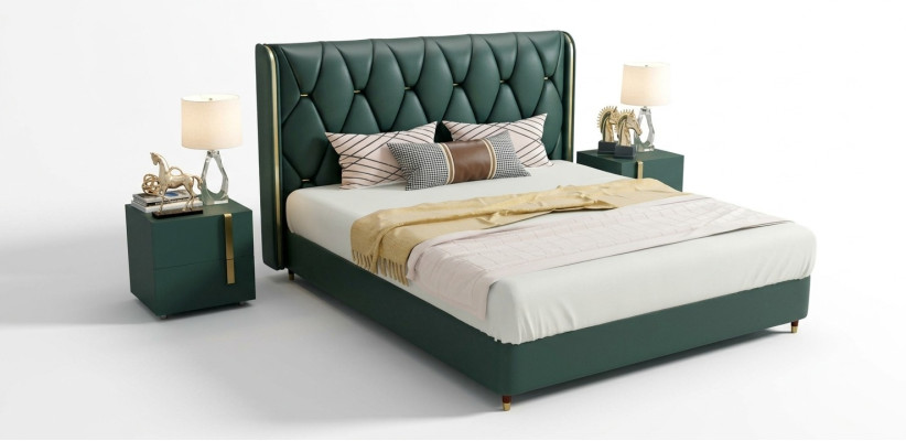 Bed Cushion Design Luxury Double Hotel Beds 180x200cm Leather