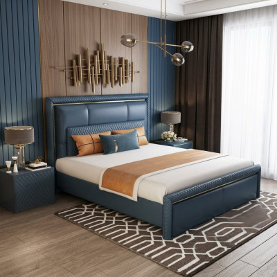 Design bed bedroom double bed beds hotel luxury upholstery leather