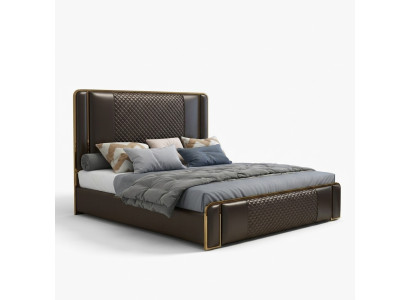 Luxury designer bed for the bedroom, upholstered in velvet, furniture beds fabric