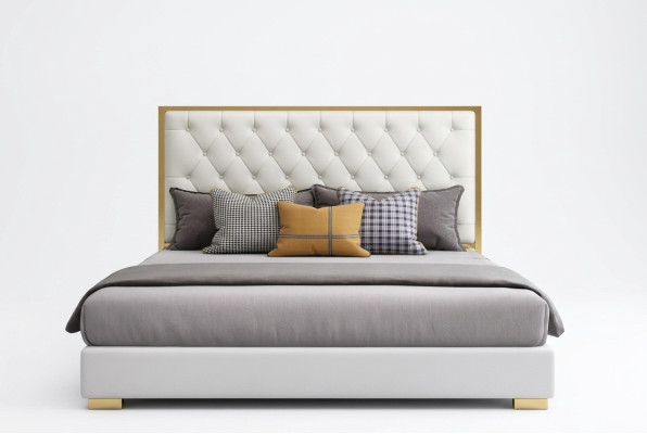 Designer bed, bedroom beds, hotel leather, luxury upholstery, cushioned bed frame