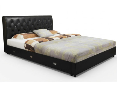 Chesterfield designer bed bedroom textile leather upholstery Italian