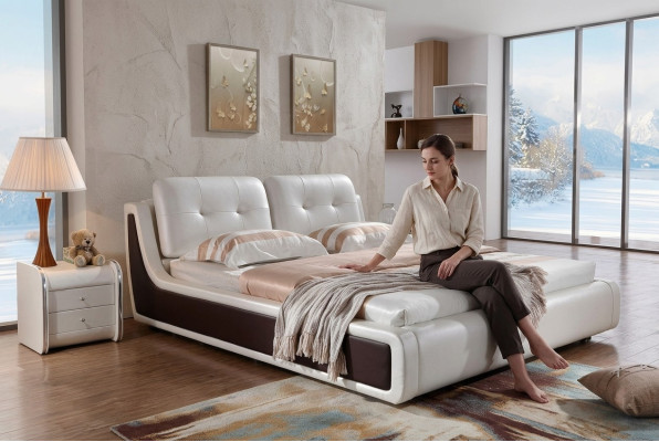 Double bed bed, marriage bed design, luxury upholstered bed, textile furniture beds