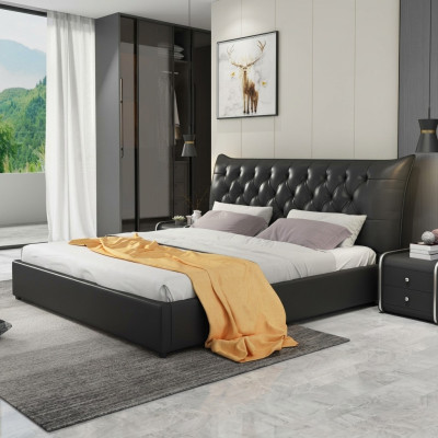 Designer double bed bed beds bedroom leather luxury hotel upholstery