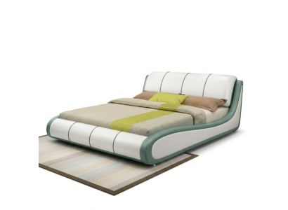 Designer bed bedroom luxury double bed leather hotel upholstery