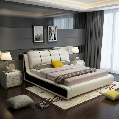 Luxury bedroom bed double beds wood 180x200cm designer hotel