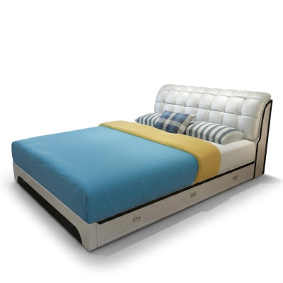Double bed, matrimonial bed, design luxury upholstered bed, luxury design bed, leather.