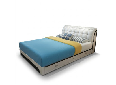 Double bed, matrimonial bed, design luxury upholstered bed, luxury design bed, leather.