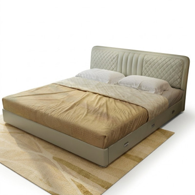 Fabric design bed double beds luxury marriage modern hotel frame sleep