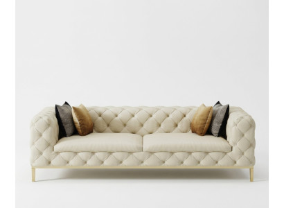 Chesterfield Couch Sofa Upholstery 3-Seater Sofas Seating Suite Sofas White