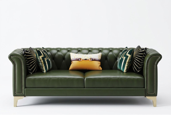 Classic three-seater couch furniture upholstered sofa 3-seater leather couches