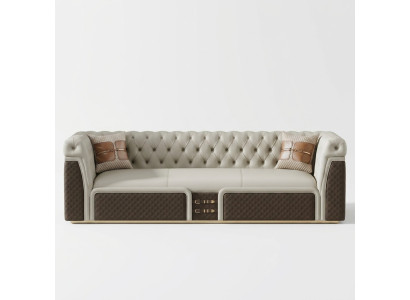 Sofa three-seater couch style modern upholstery chesterfield leather couches