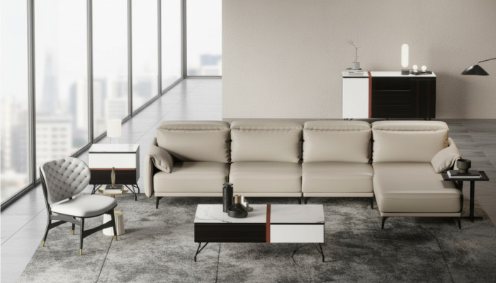 Designer leather sofa corner sofa upholstery corner couch seat L-shaped set new sofa
