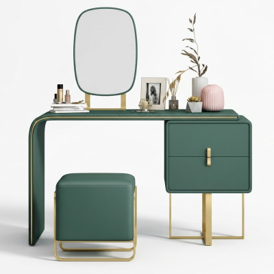 Dressing table with mirror luxury console dresser bedroom new 2-piece set