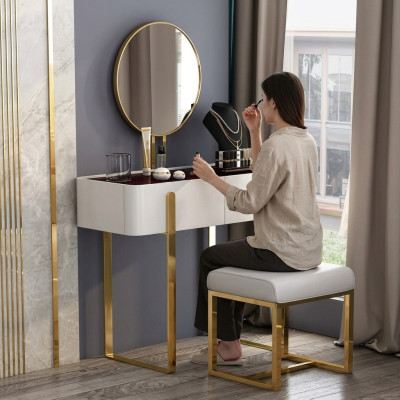 Modern dressing table console tables + stool vanity table make-up table 2-piece set.