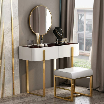 Modern dressing table console tables + stool vanity table make-up table 2-piece set.