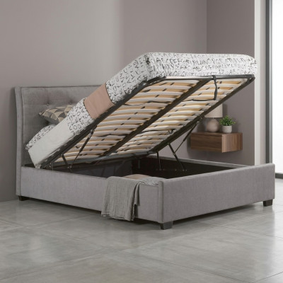 Chesterfield Design Upholstered English Bed Double Bed Grey Bed 160/180x200