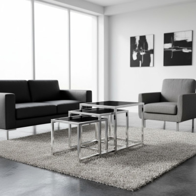 Set of 3x Coffee Table Side Table Designer Living Room Table Tables