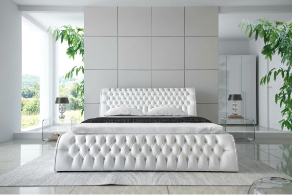 Chesterfield Bed Upholstered Design Double Hotel Beds 180x200 Bedroom Leather