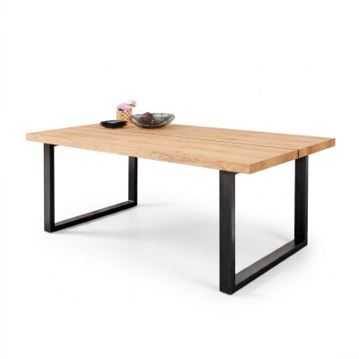 Metal legs table natural wood new classic slide loft shade 180x90