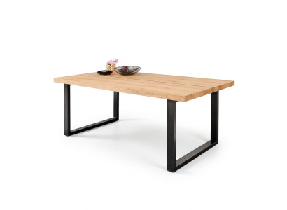 Metal legs table natural wood new classic slide loft shade 180x90
