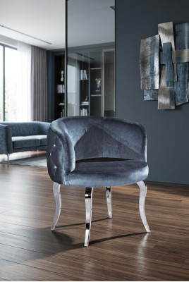 Design chair textile dining stainless steel armchair lounge seat