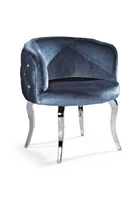 Design chair textile dining stainless steel armchair lounge seat