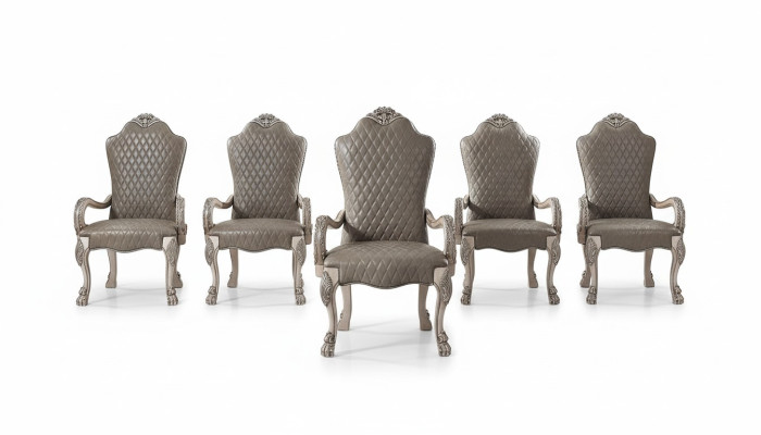 Design chair set 6x chairs with armrests upholstery group armchair suite new