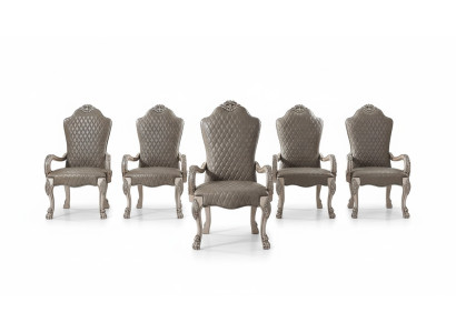 Design chair set 6x chairs with armrests upholstery group armchair suite new