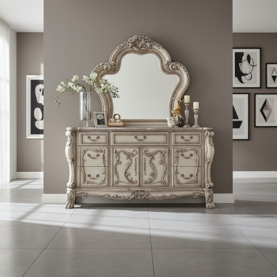 Sideboard Silver Baroque Wood Style Classic Italian Furniture Design Dresser New