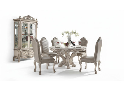 Table Set Ensemble Dining Table 6 Chairs Luxury Style Furniture 8-piece Chair Group Display Cabinet