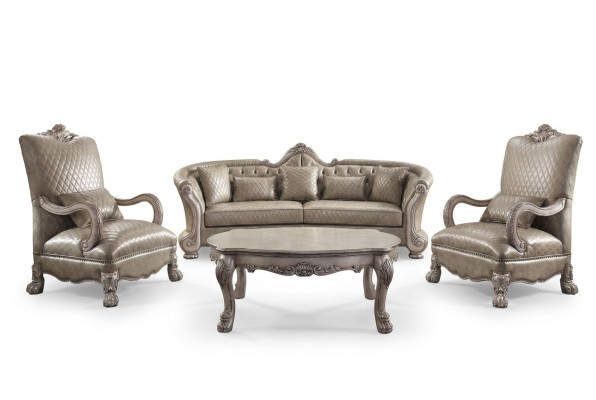 Sofa upholstery coffee table wood 4-piece luxury furniture sofa set couch sofas set