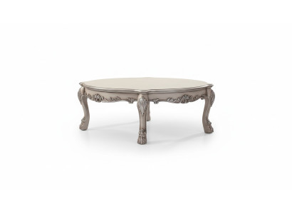 Wood Italian Furniture Classic Style Luxury Beige Coffee Table Living Room Round