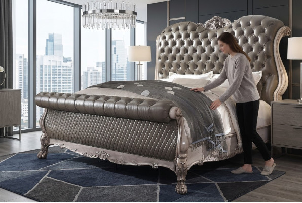 Bed double beds hotel 180x200 Italian furniture luxury baroque