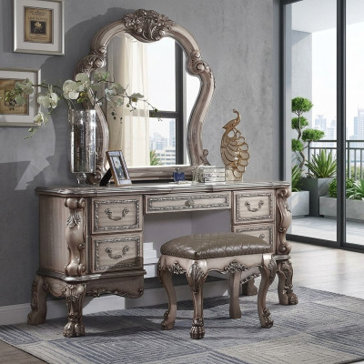 Console Classic Table Mirror Dresser Vanity Bedroom Sideboard 2-piece