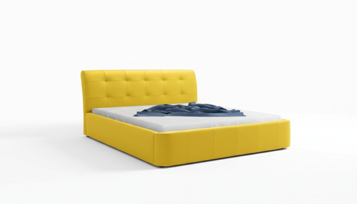 Classic bed frame, upholstered bed, hotel leather, textile beds, fabric 180x200cm