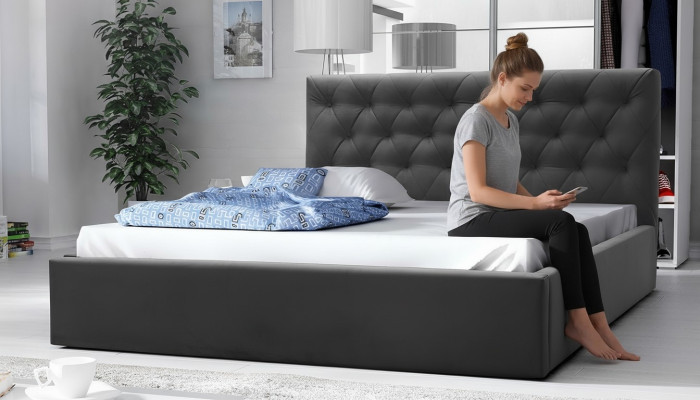 Luxury bed, marital bed style furniture, bedroom hotel beds 180x200 Chesterfield
