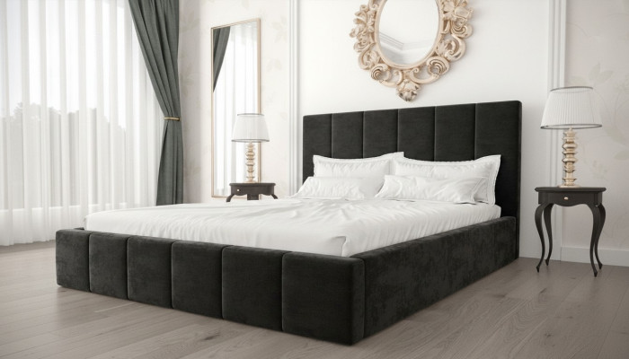 Double Bed Luxury Velvet Textile Bed Double Bedroom Design 160x200cm