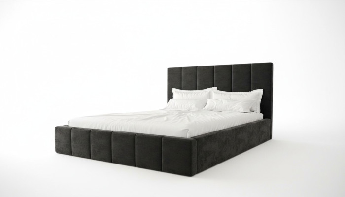 Double Bed Luxury Velvet Textile Bed Double Bedroom Design 160x200cm