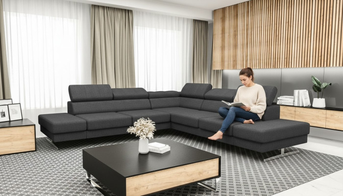 Design sofa couch upholstery living room L-shape modern elegant living landscape new