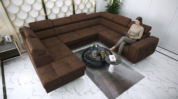 U-shaped sofa fabric sofa couch living landscape design modern leather sofas brown new