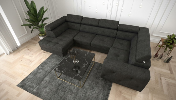 Living landscape sofa couch upholstered corner textile faux leather noble corner sofa U-shape