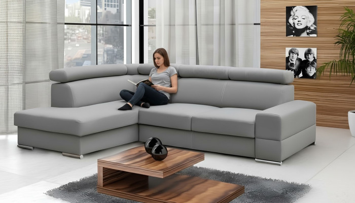 High-quality living room sofa corner sofa L-shape bed function fabric modern couches