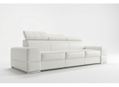 Design XXL Couch Sofa 4-Seater Couch Leather Upholstery White Luxury Sofa Four-Seater