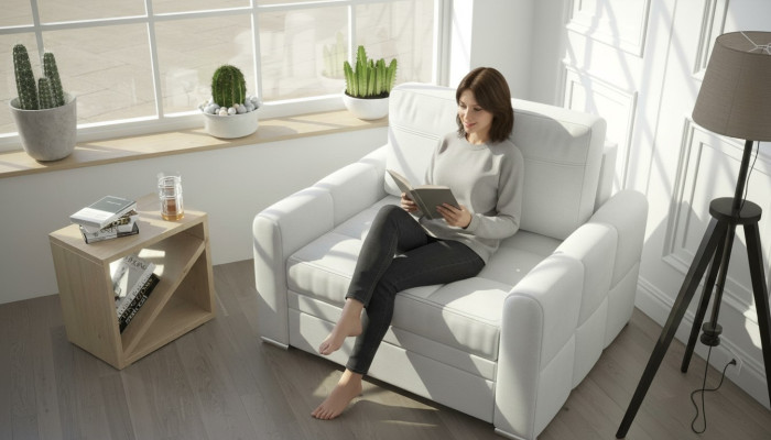 Luxury TV Relax Chesterfield Club Armchair Lounge 1-Seater Fabric