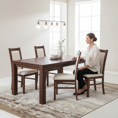 Dining Room Set Dining Room Chairs K17 Set of 4 Chairs Real Wood Upholstered Seat