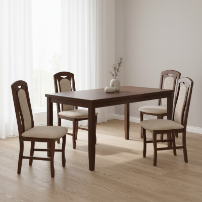 Dining room suite wood upholstery leather fabric new chair group 4x chair set living