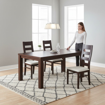 Chairs Restaurant Dining Room Fabric New Design Set 4x Armchair Chair Wood Textile Upholstered