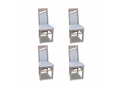 Designer wood textile upholstered chairs dining room fabric set of 4 armchair chairs