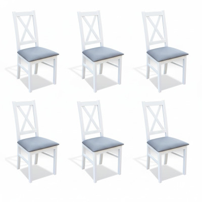 Set wood textile armchair 6x chairs dining group design dining room chair solid wood
