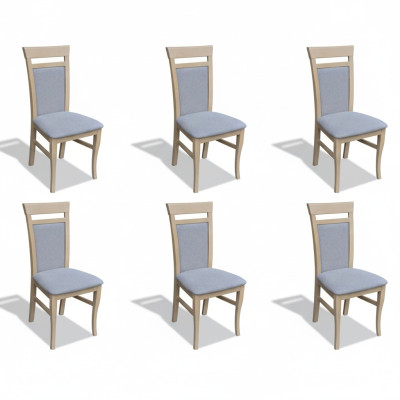 Complete set group living room 6x pieces gray dining room chair set chairs new